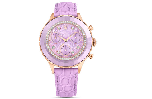 Swarovski 5690804 Orologio Octea Chrono Cinturino in pelle, Viola