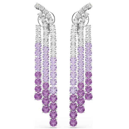 Swarovski 5705831 Orecchini a clip Matrix Tagli Round Viola