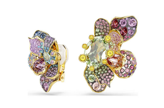 Swarovski 5709957 Orecchini a clip Idyllia Fiore Multicolore