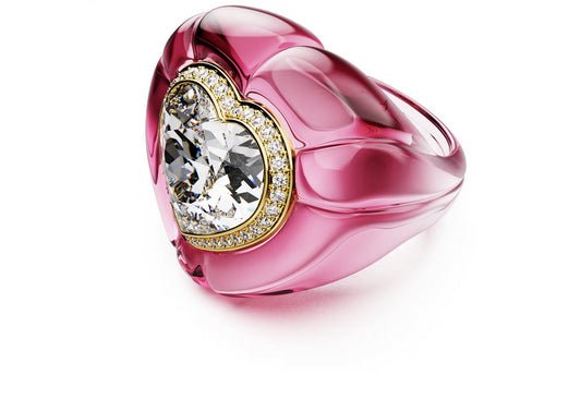 Swarovski 5709993 Anello cocktail Dulcis Cuore Rosa Taglia 60