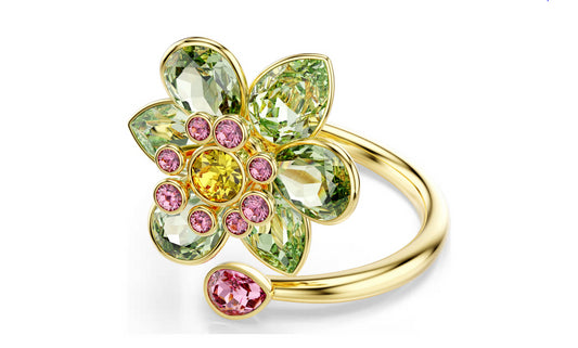 Swarovski 5721599 Anello aperto Idyllia Fiore Verde Taglia 52