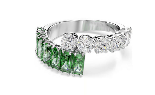 SWAROVSKI 5722458 Anello Matrix Taglio misto Verde Placcato rodio taglia 60