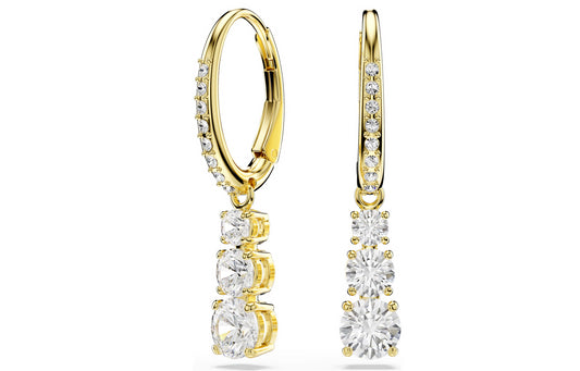 SWAROVSKI 5723300 Orecchini a cerchio Stilla Attract Taglio Round Bianchi