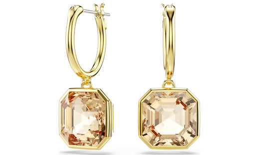 SWAROVSKI 5731148 Orecchini pendenti Millenia Taglio squadrato Caramello