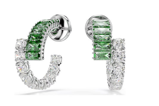 SWAROVSKI 5732264 Orecchini a cerchio Matrix Taglio misto Verdi
