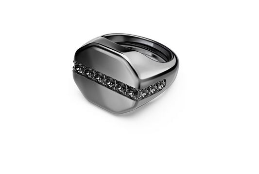 Swarovski 5732868 Anello Dextera Octagon Taglio Round Nero taglia 50-55