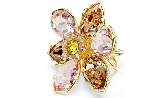 Swarovski 5736223 Anello con motivo Idyllia Fiore Placcato oro taglia 50