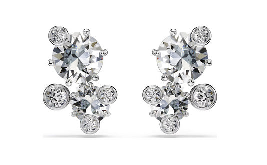 Swarovski 5732253 Orecchini a lobo Constella Taglio Round Bianchi