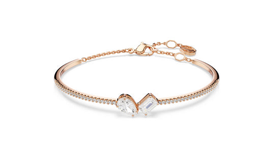 Swarovski 5734247 Bracciale rigido Mesmera Taglio misto Bianco Placcato oro rosa