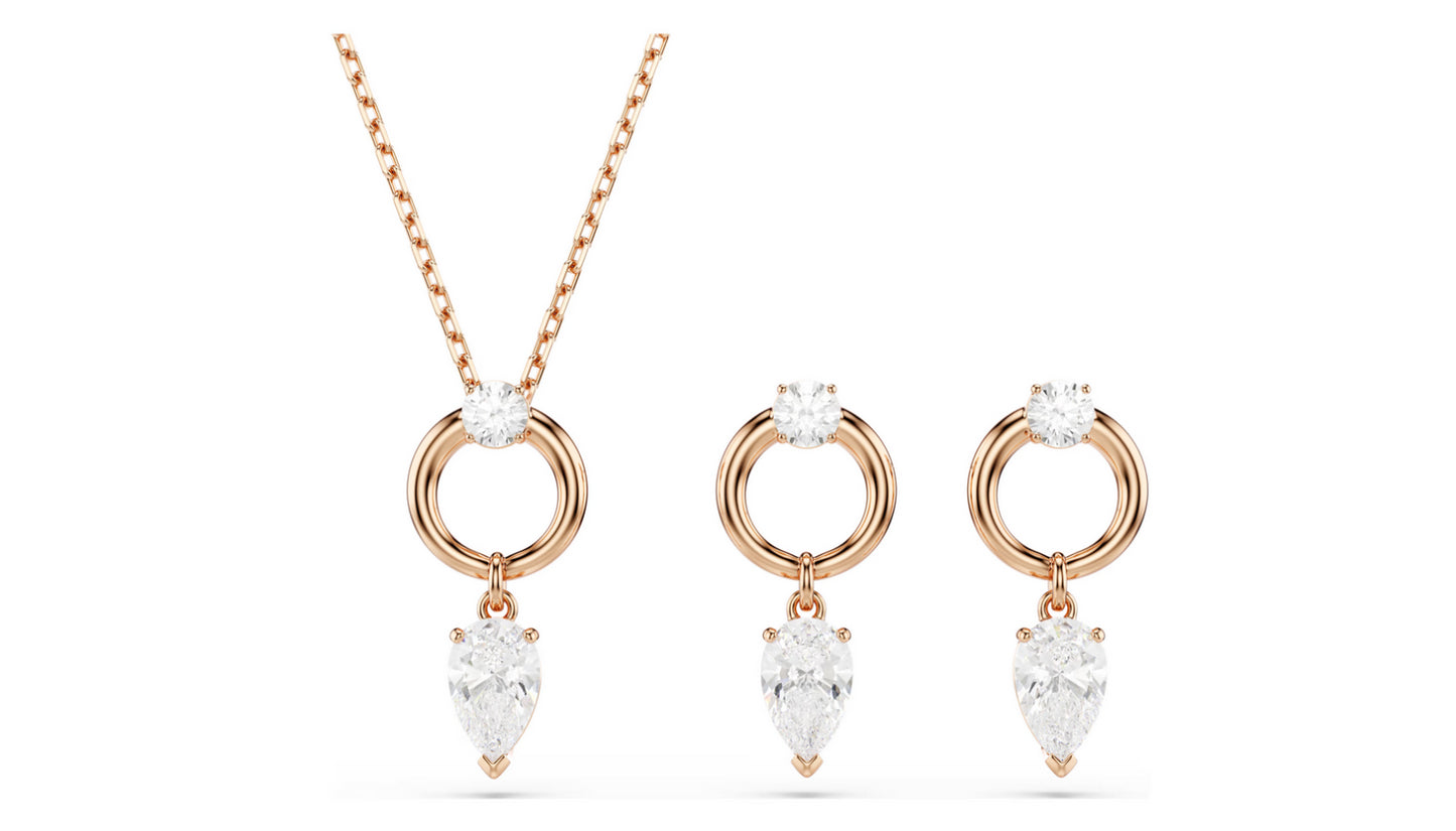 Swarovski 5733808 Set Mesmera Taglio Pear Taglio Round Bianco Placcato oro