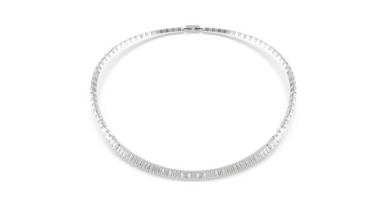 Swarovski 5727111 Collana Matrix Taglio baguette Bianca Placcato rodio