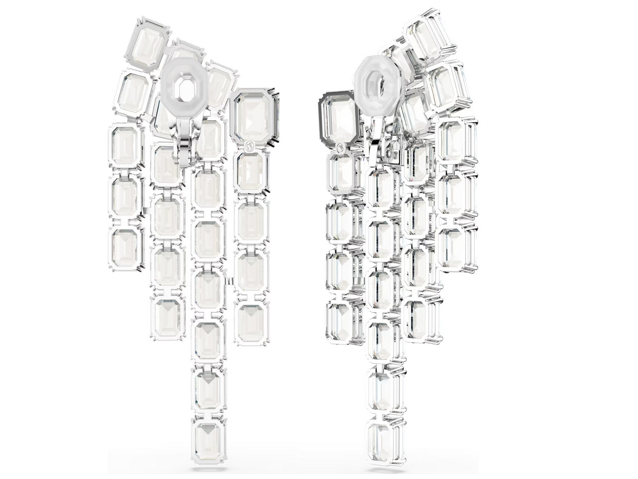 Swarovski 5705796 Orecchini a clip Millenia Taglio Octagon lampadario Bianchi
