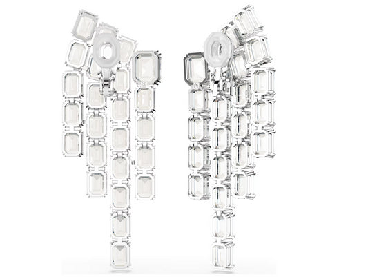 Swarovski 5705796 Orecchini a clip Millenia Taglio Octagon lampadario Bianchi