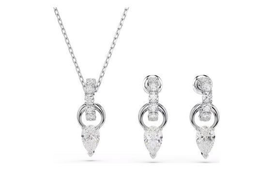 Swarovski 5723197 Set Mesmera Taglio Pear Taglio Round Bianco Placcato rodio