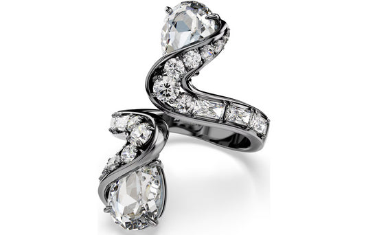 Swarovski 5734977 Anello aperto The Vienna Collection Piuma Bianco taglia 52