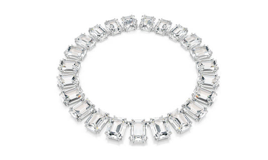Swarovski 5714395 Collana Millenia Cristalli oversize Taglio ottagonale Bianca