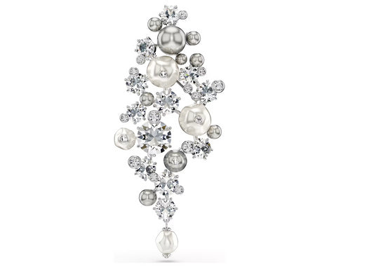 Swarovski 5722516 Spilla Constella Crystal Pearl Taglio Round Bianca