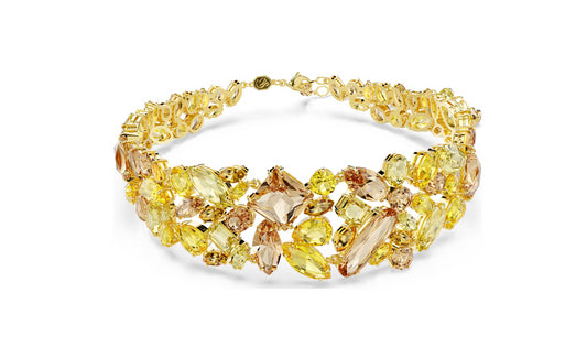 Swarovski 5708713 Girocollo Gema Taglio misto Giallo Placcato color oro