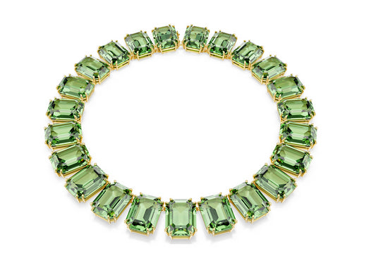 Swarovski 5714396 Collana Millenia Cristalli oversize Taglio ottagonale Verde