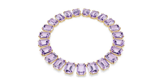 Swarovski 5730323 Collana Millenia Cristalli oversize Taglio ottagonale Viola