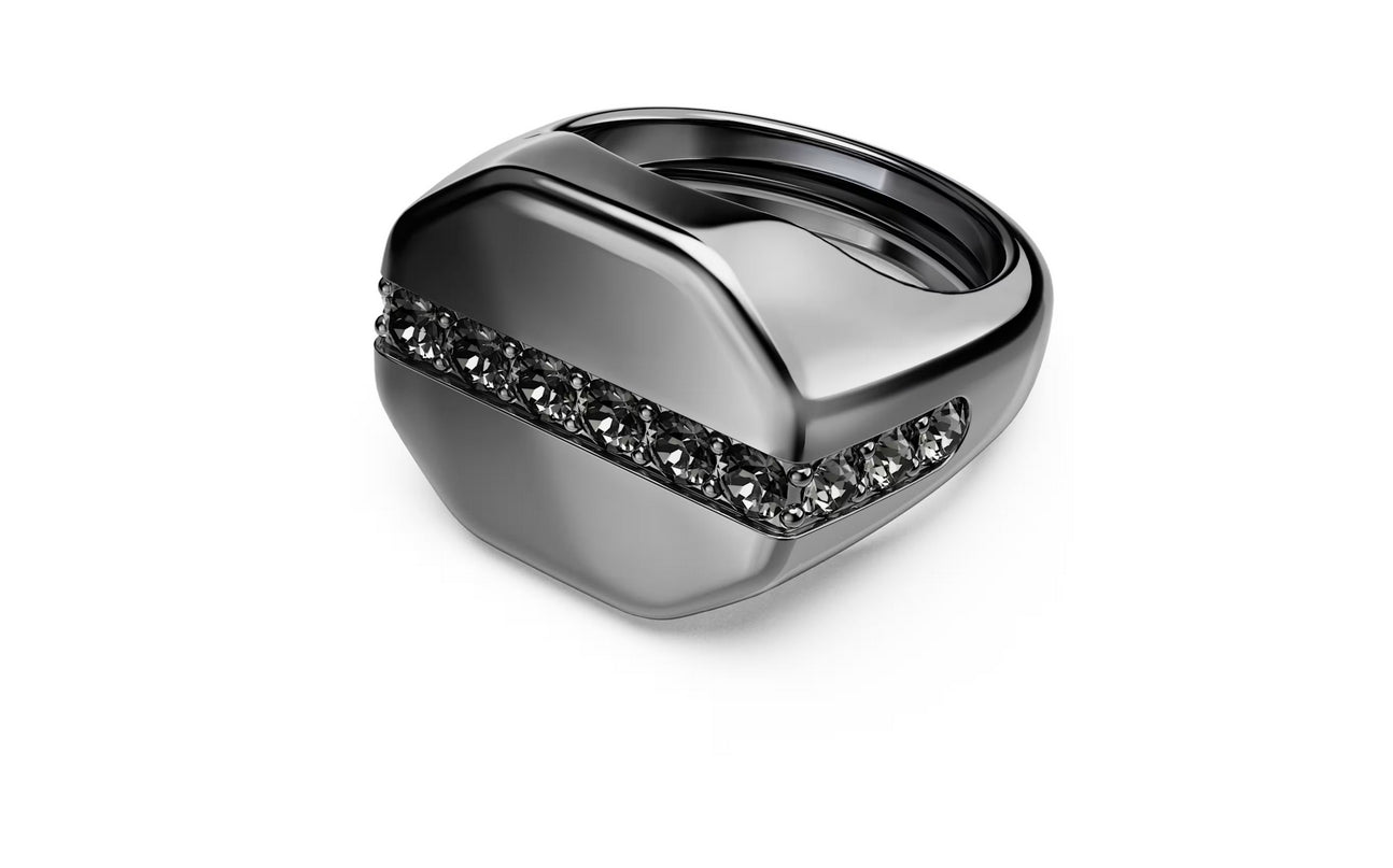 Swarovski 5732869 Anello Dextera Forma ottagonale Taglio Round Nero