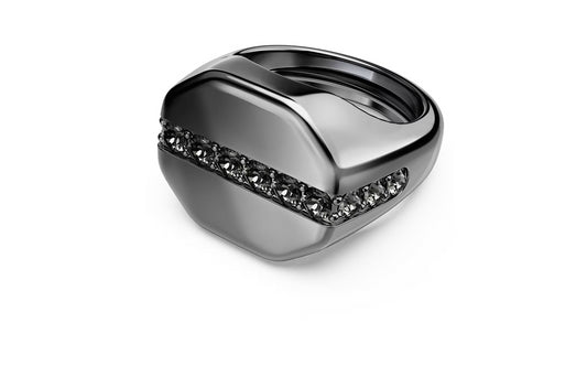 Swarovski 5732869 Anello Dextera Forma ottagonale Taglio Round Nero