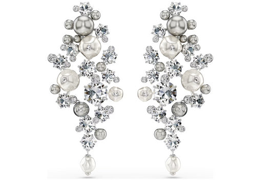 Swarovski 5722498 Orecchini Constella Crystal Pearl Taglio Round Bianchi