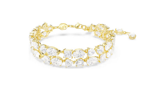 Swarovski 5743827 Braccialetto Mesmera Taglio misto Bianco Placcato oro