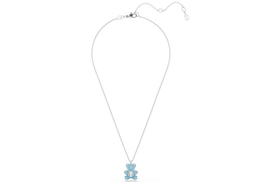 Swarovski 5737620 Pendente Teddy Orso Blu Placcato rodio