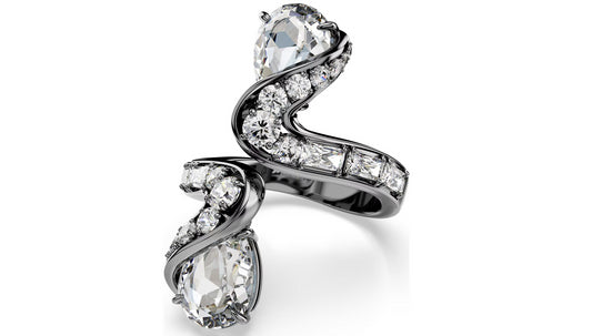 Swarovski 5734976 Anello aperto The Vienna Collection Piuma Bianco taglia 58