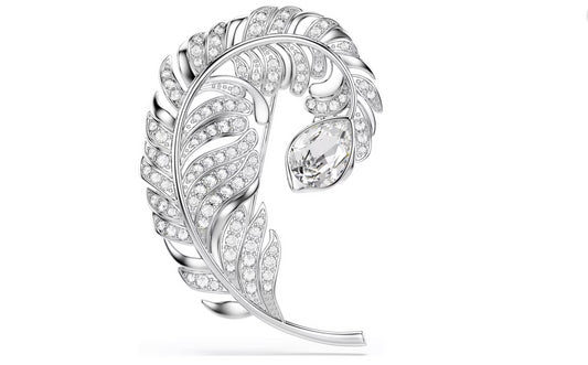 Swarovski 5747549 Spilla Idyllia Taglio misto Piuma Placcato rodio