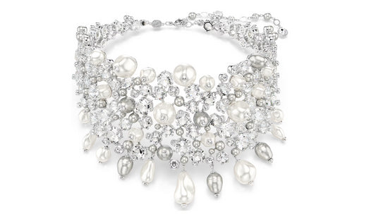 Swarovski 5722471 Girocollo Constella Crystal Pearl Taglio Round Bianco