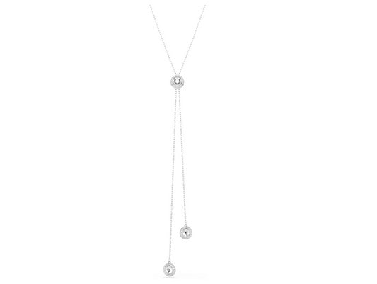 Swarovski 5733067 Pendente a Y Una Angelic Taglio Round Bianco Placcato rodio