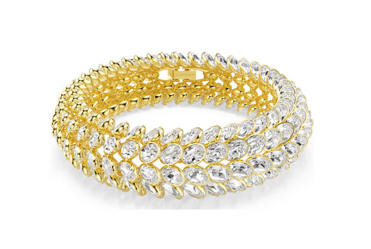 Swarovski 5734990 Braccialetto Idyllia Taglio Ovale Bianco Plac oro Taglia S