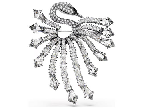 Swarovski 5741557 Spilla The Vienna Collection Cigno Bianca Placcato rutenio