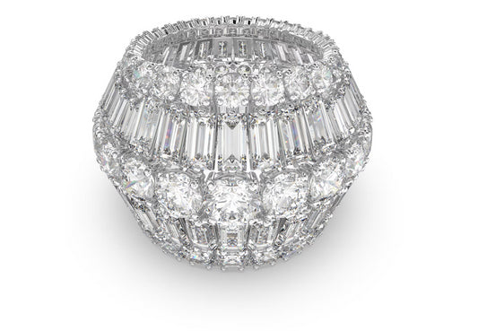 Swarovski 5610735 Anello cocktail Hyperbola Taglio misto Bianco Taglia 60