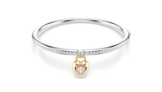 Swarovski 5737266 Bracciale rigido Idyllia Taglio misto Cuore Rosa Taglia M
