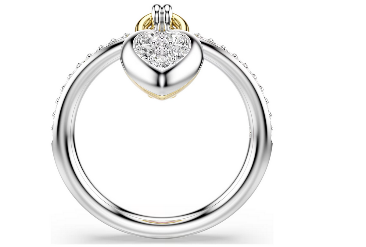 Swarovski 5737272 Idyllia Ring, gemischter Schliff, Herz, Rosa, Größe 50
