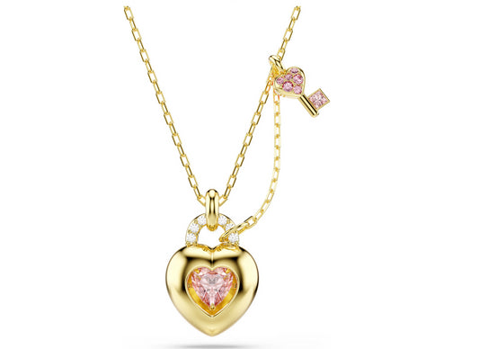 Swarovski 5737288 Pendente Idyllia Taglio misto Cuore chiave Rosa Plac oro