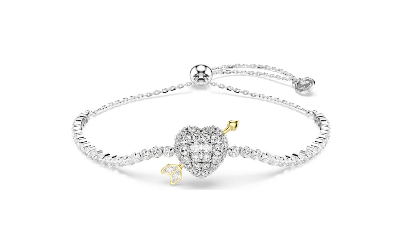 Swarovski 5742022 Braccialetto Idyllia Taglio misto Cuore con freccia Bianco