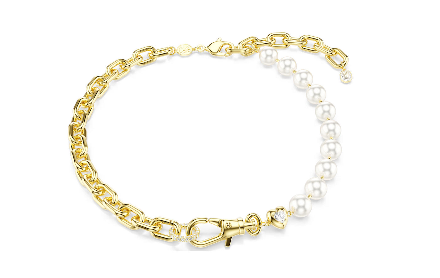 Swarovski 5743993 Collana Idyllia Crystal Pearl Bianca Placcato color oro