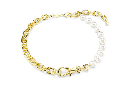 Swarovski 5743993 Collana Idyllia Crystal Pearl Bianca Placcato color oro
