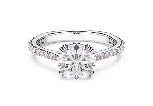 SWAROVSKI 5717932 Anello cocktail Stilla Taglio tondo Pave Bianco Tg 55 SW003944
