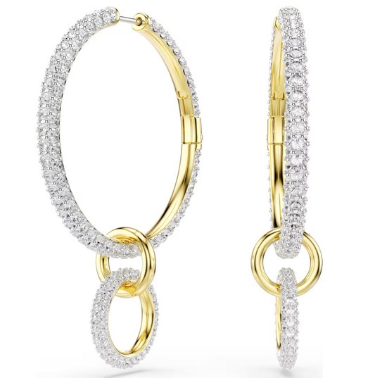 SWAROVSKI 5738201 Orecchini a cerchio Dextera Bianchi Color oro SW003998