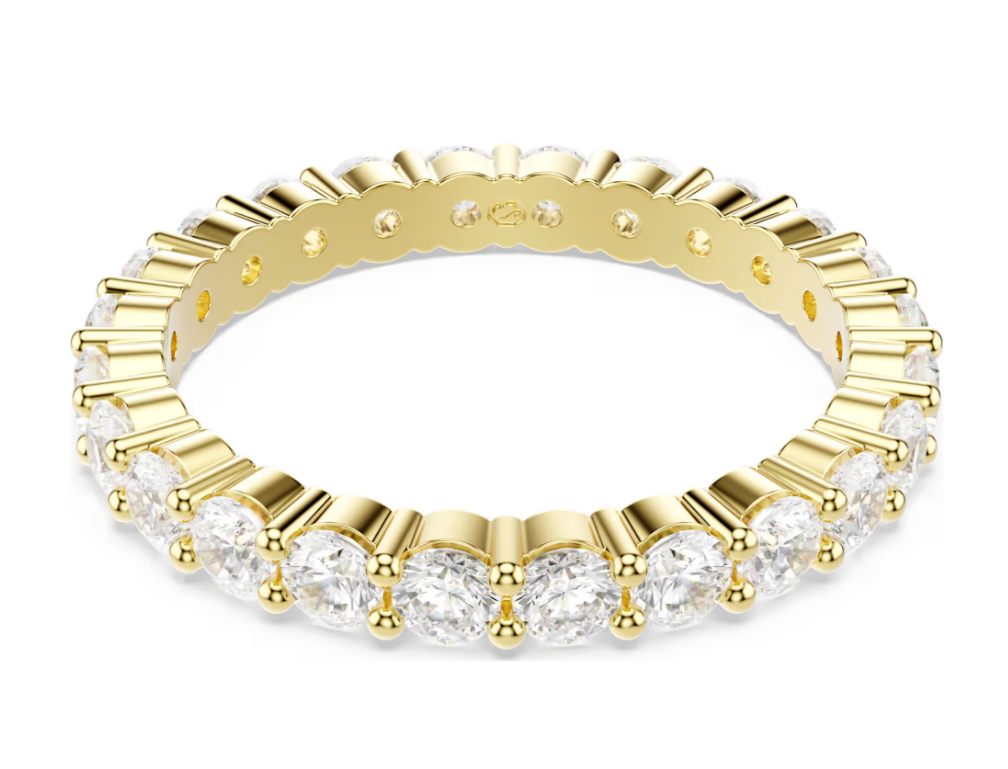 SWAROVSKI 5753849 Anello a fascia Matrix Vittore Bianco color oro Tg 48 SW004054