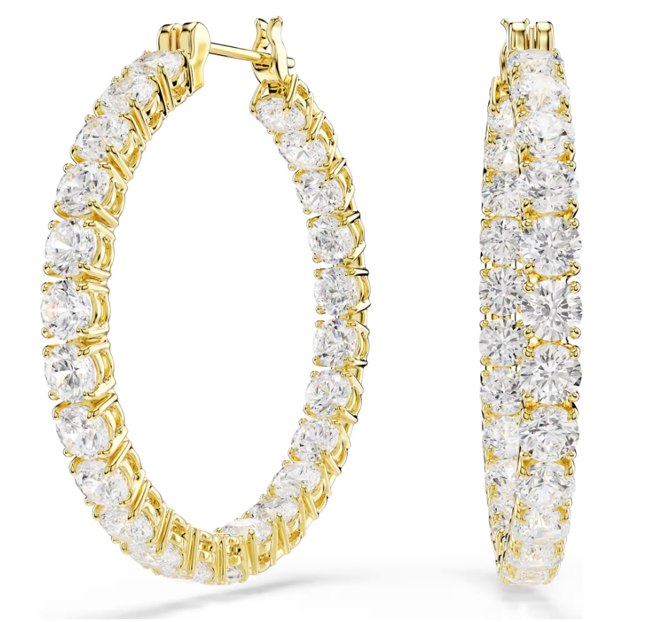 SWAROVSKI 5750620 Orecchini a cerchio Matrix Bianchi color oro SW004060