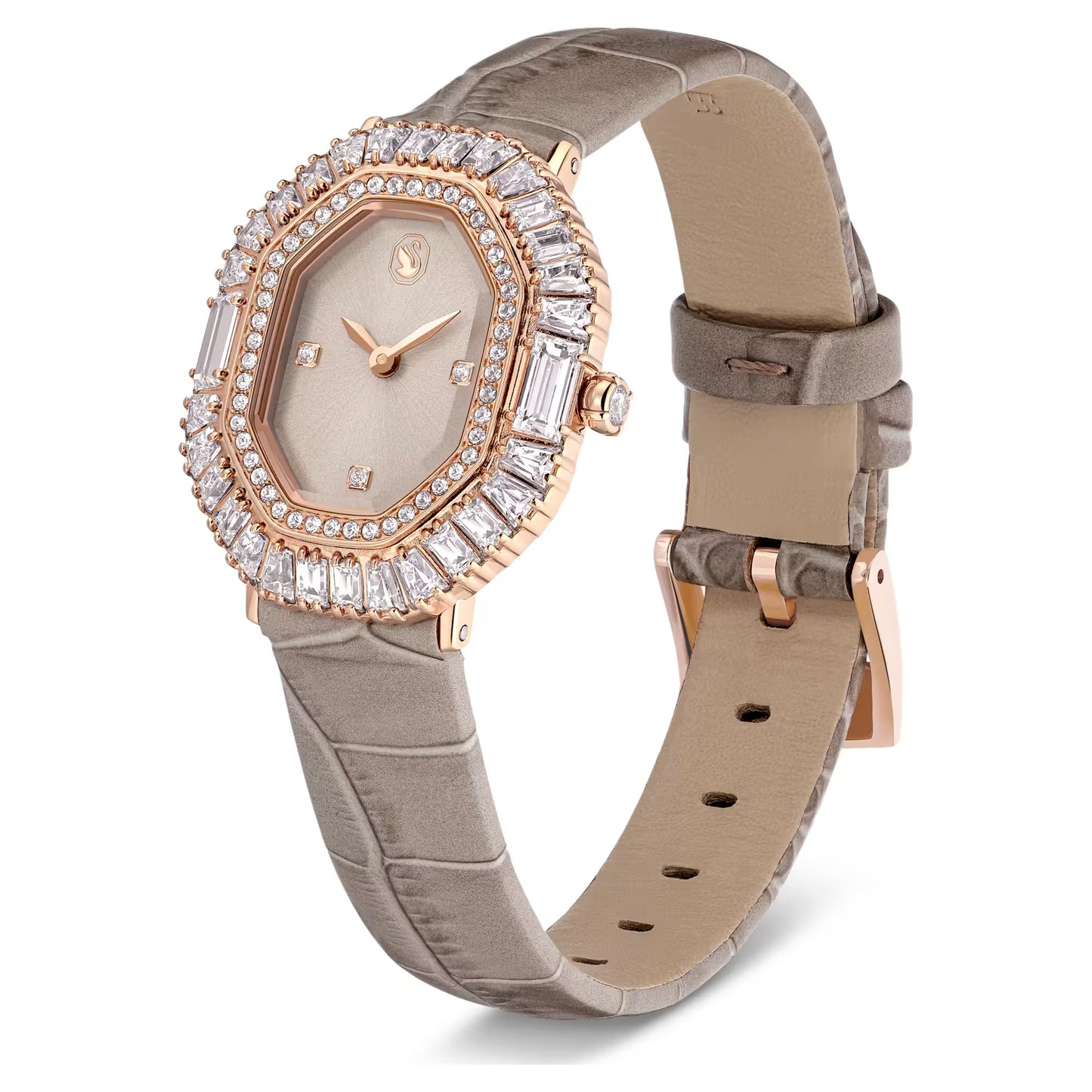 Swarovski  5755686 Orologio Matrix octagon Cinturino in pelle, Beige SW004318