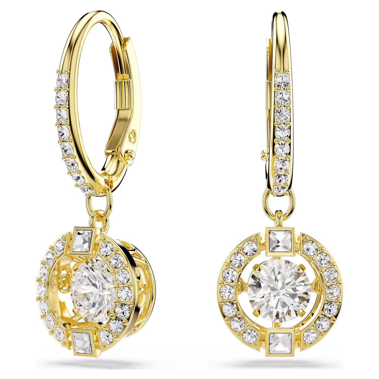 Swarovski 5758095 Orecchini pendenti Una Angelic Bianchi, Finitura oro SW004401