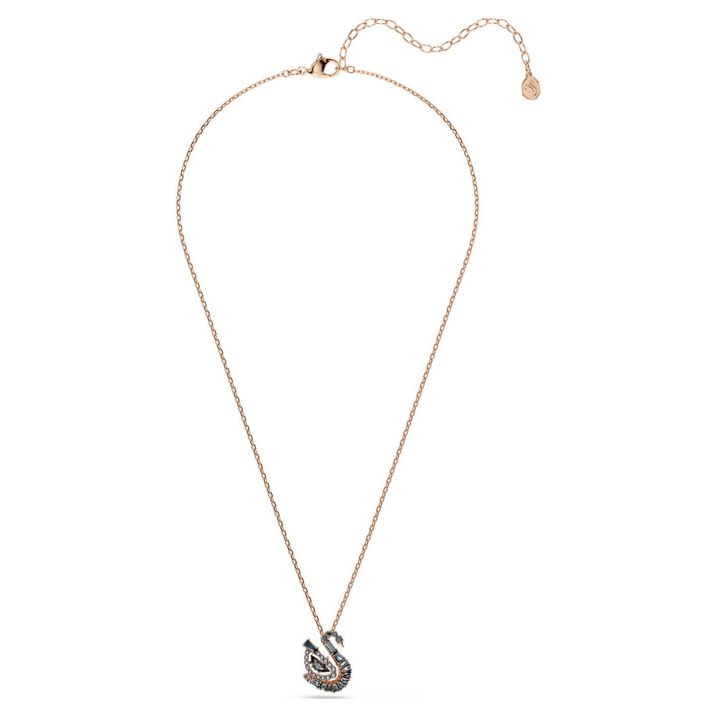 Swarovski 5764882 Pendente Swan Grigio, Finitura oro rosa SW004408
